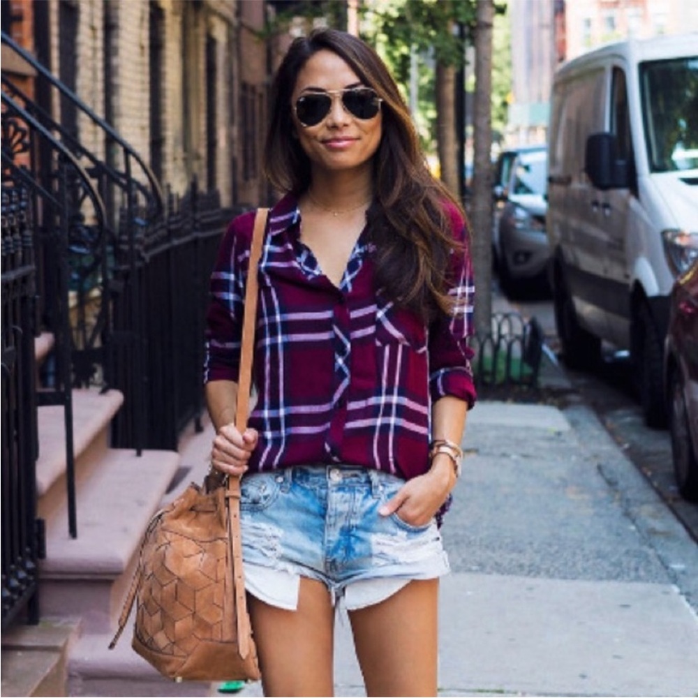 Rails Hunter, burgundy, midnight button down shirt